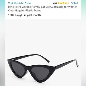 *FREE W/ PURCHASE* NWOT Livho Retro Vintage Narrow Cat Eye Sunglasses UV400